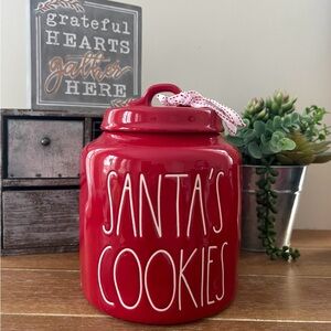 Rae Dunn "Santas Cookies" Chubby Canister Holiday Christmas Red Brand New